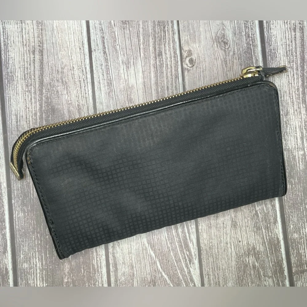 L.A.M.B VTG Y2K Gwen Stefani Black Zip Wallet Patent Leather & Fabric RARE - Picture 4 of 16